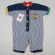Vintage Striped Jumsuit with Embroidery