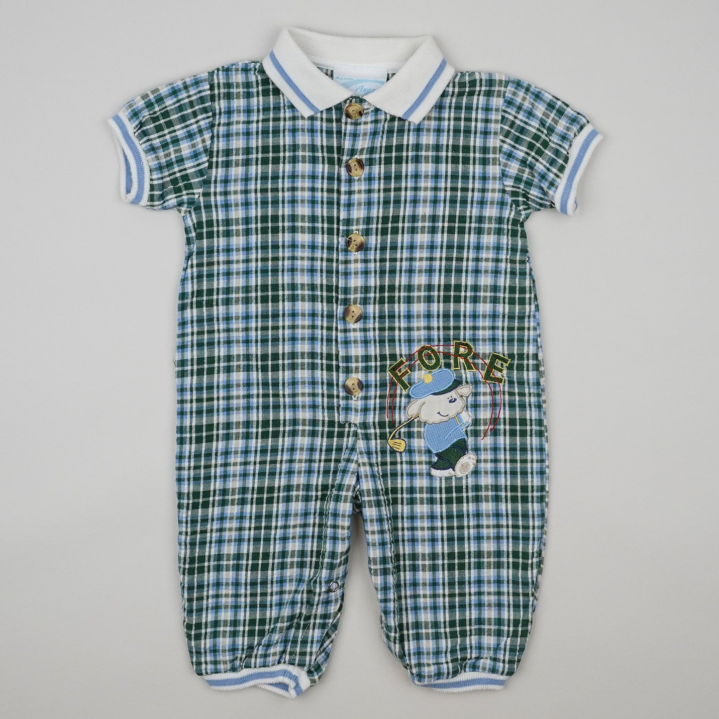 Vintage Checkered Jumpsuit with Embroidery