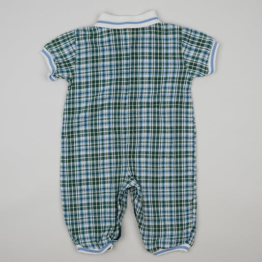 Vintage Checkered Jumpsuit with Embroidery