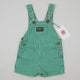 Green Vintage OshKosh Hickory Stripe Shortalls