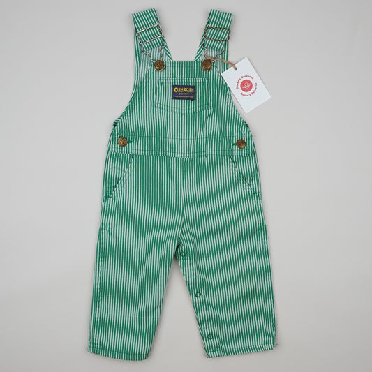 Green Vintage OshKosh Hickory Stripe Overalls