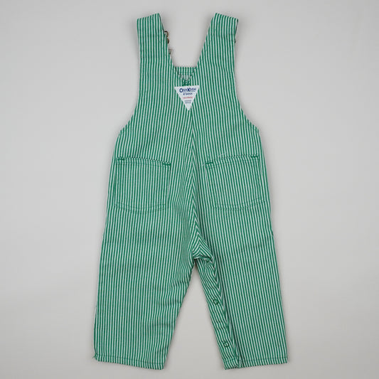 Green Vintage OshKosh Hickory Stripe Overalls