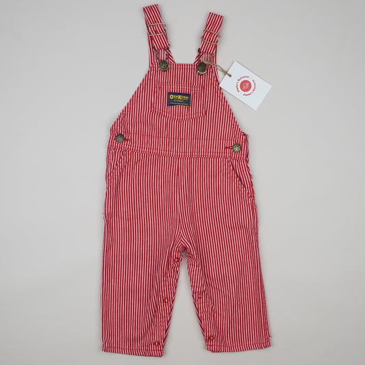 Red Vintage OshKosh Hickory Stripe Overalls
