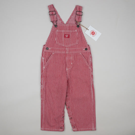Red Vintage OshKosh Hickory Stripe Overalls