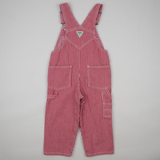 Red Vintage OshKosh Hickory Stripe Overalls