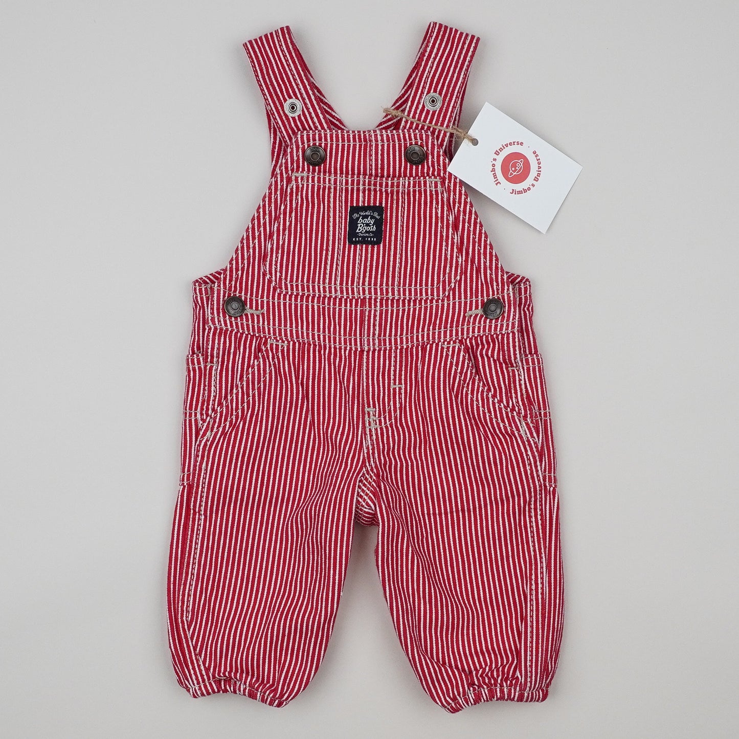 Red OshKosh Hickory Stripe Overalls