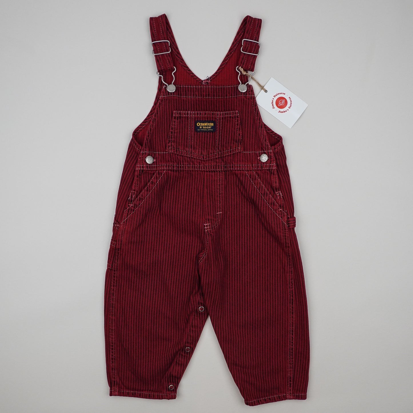 Red OshKosh Hickory Stripe Overalls