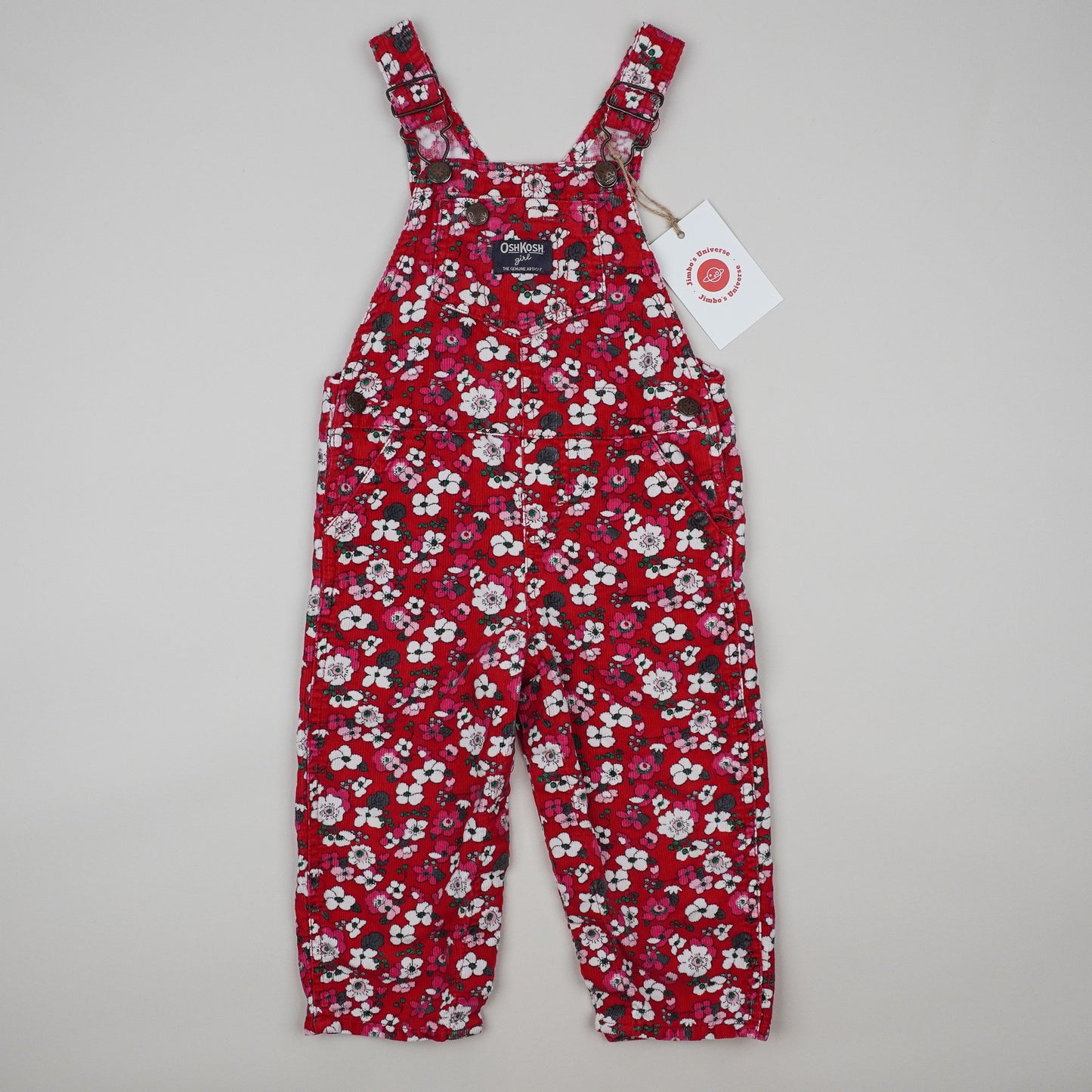OshKosh Floral Corduroy Overalls