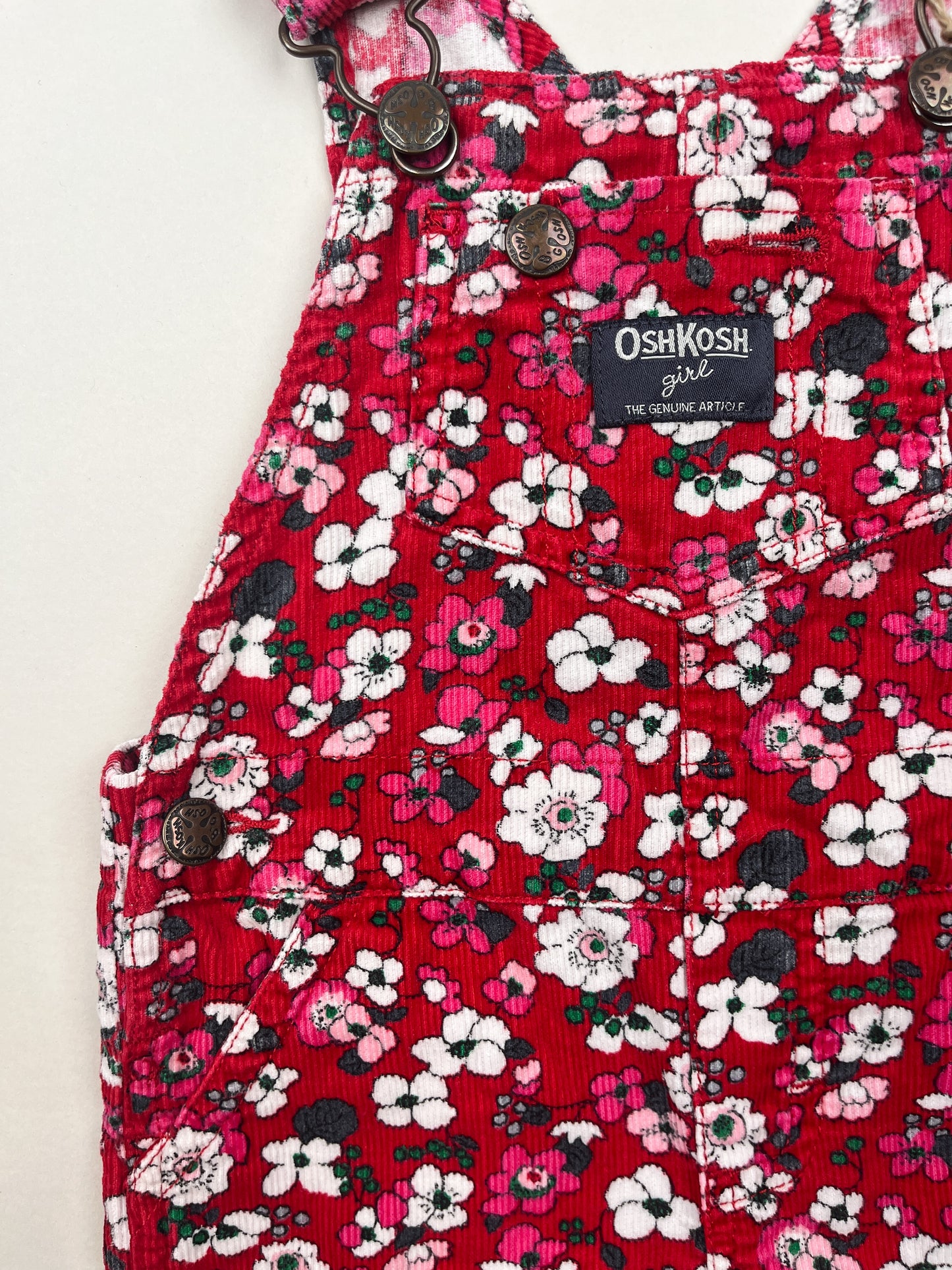OshKosh Floral Corduroy Overalls
