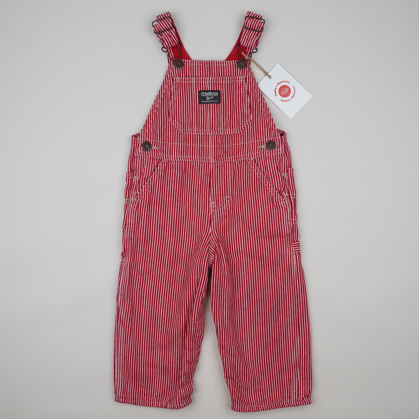 Red OshKosh Hickory Stripe Overalls
