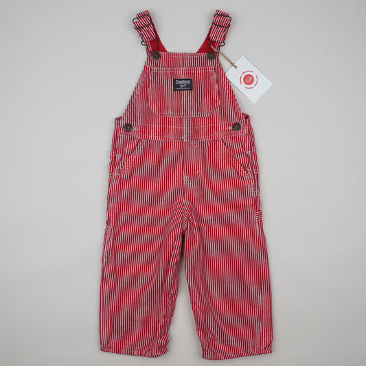 Red OshKosh Hickory Stripe Overalls