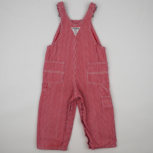 Red OshKosh Hickory Stripe Overalls