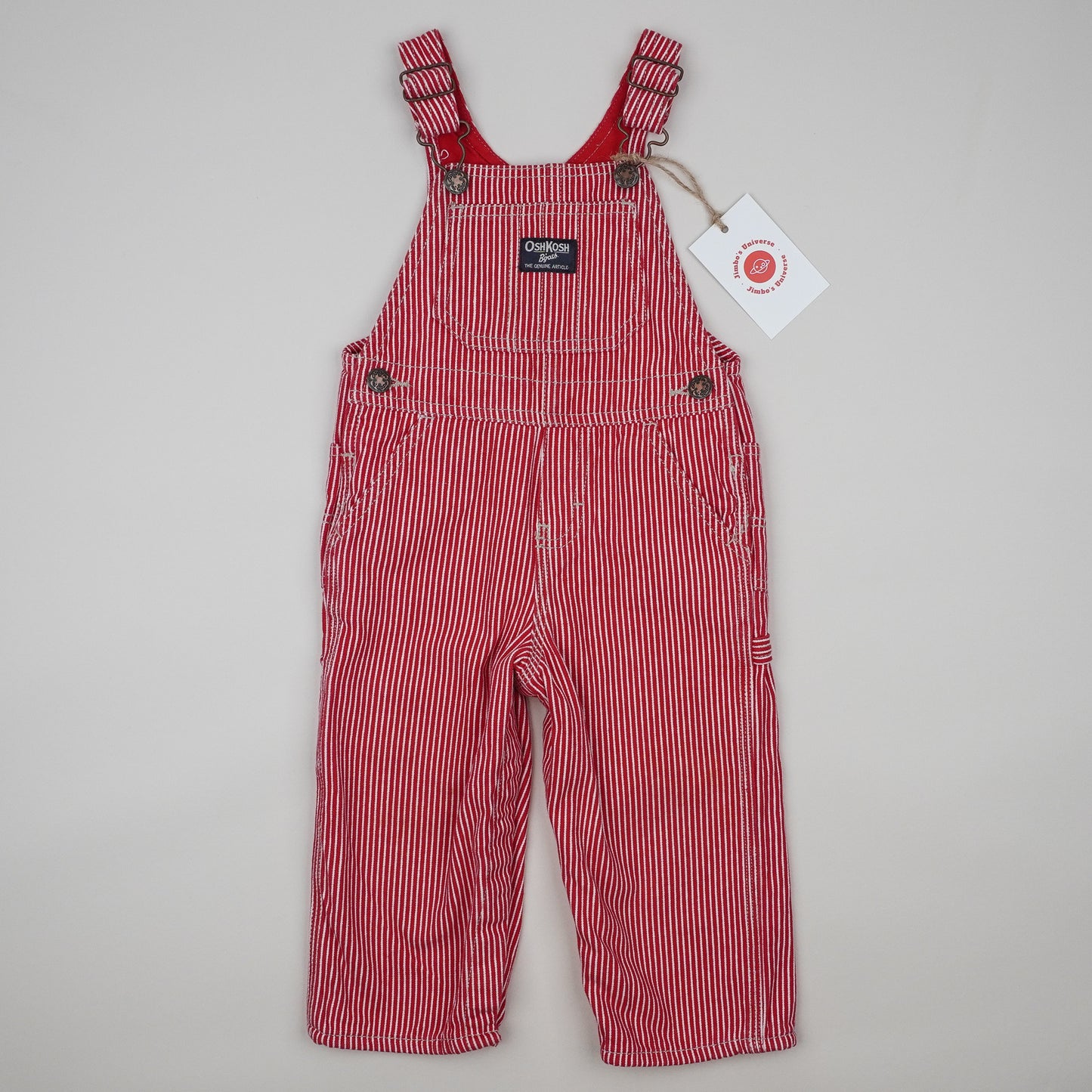 Red OshKosh Hickory Stripe Overalls