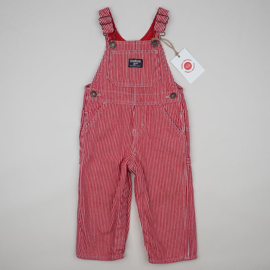 Red OshKosh Hickory Stripe Overalls