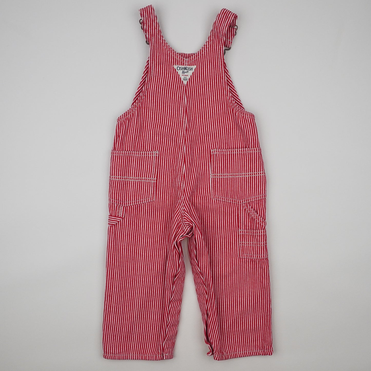 Red OshKosh Hickory Stripe Overalls