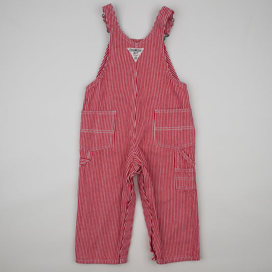 Red OshKosh Hickory Stripe Overalls