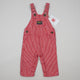 Red Vintage OshKosh Hickory Stripe Overalls