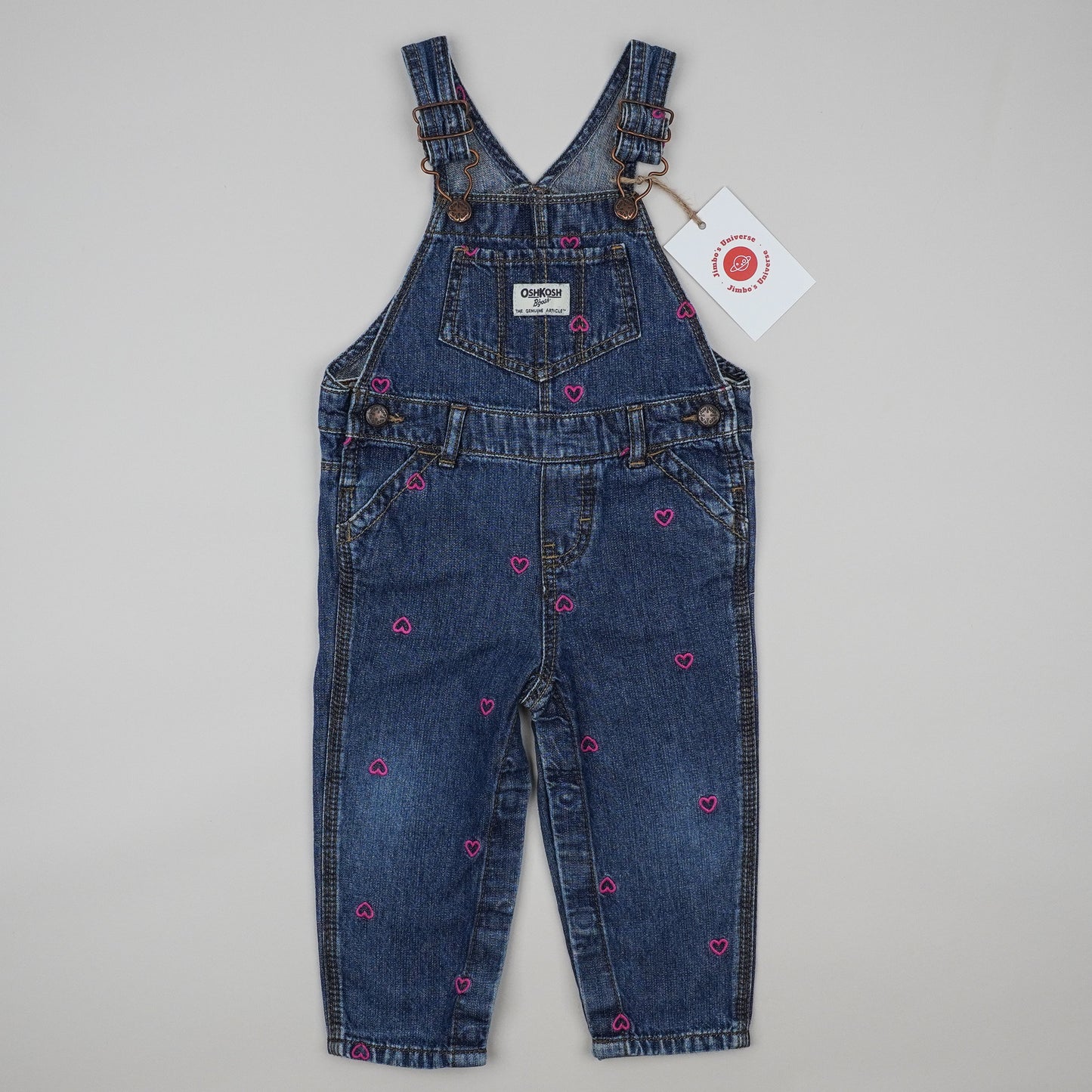 OshKosh Overalls with Embroidered Hearts