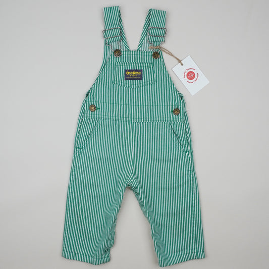 Green Vintage OshKosh Hickory Stripe Overalls