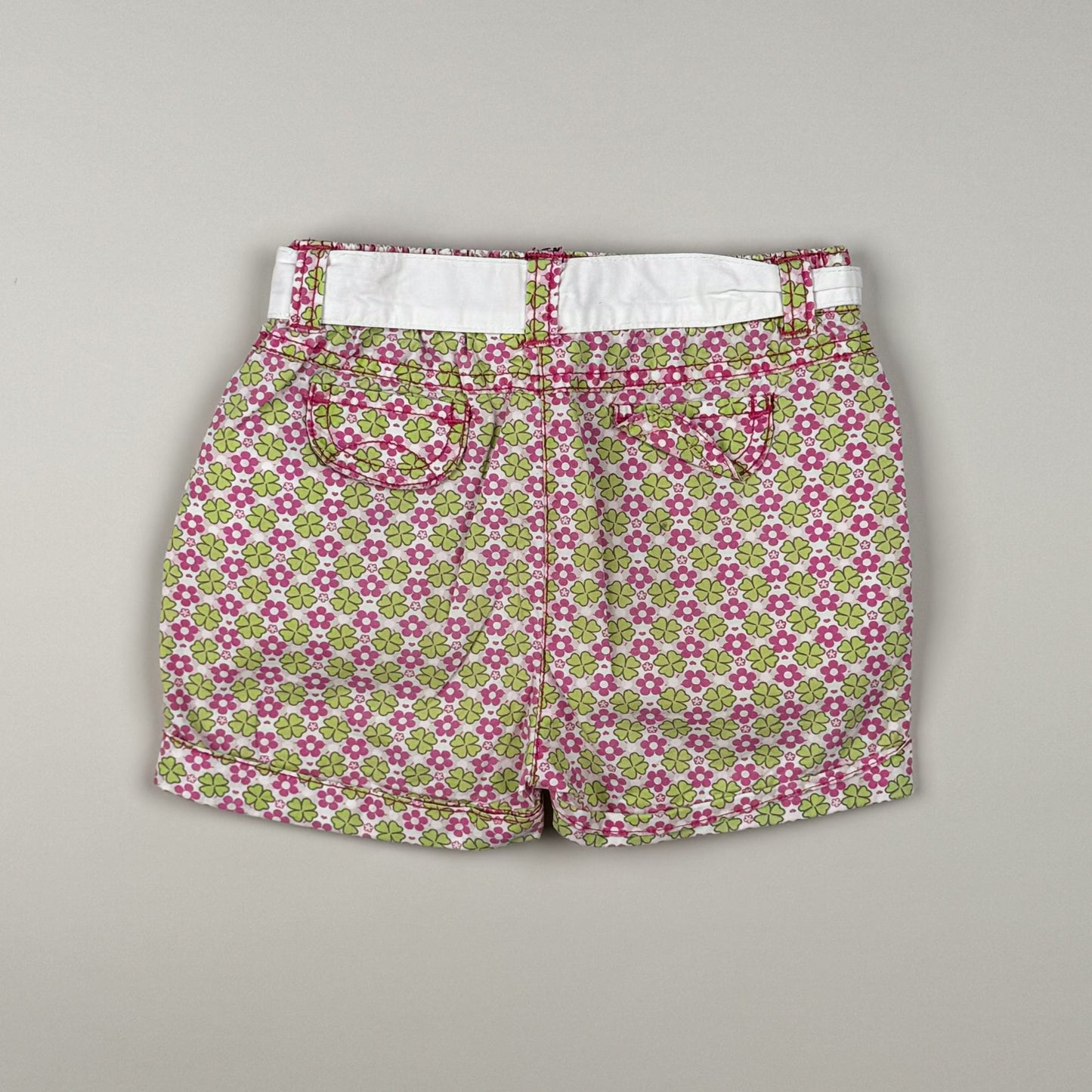 Short in pink, green and white