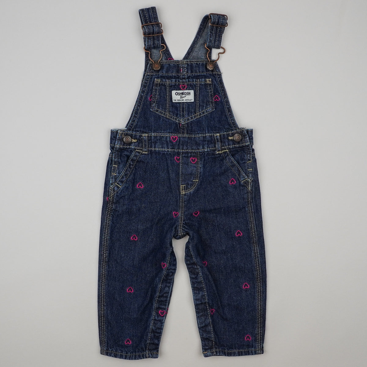 OshKosh Overalls with Embroidered Hearts