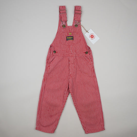Red Vintage OshKosh Hickory Stripe Overalls