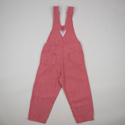 Red Vintage OshKosh Hickory Stripe Overalls