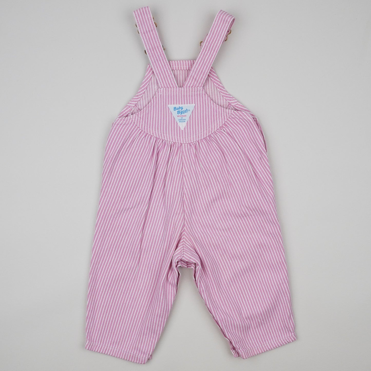 Pink Vintage OshKosh Hickory Stripe Overalls