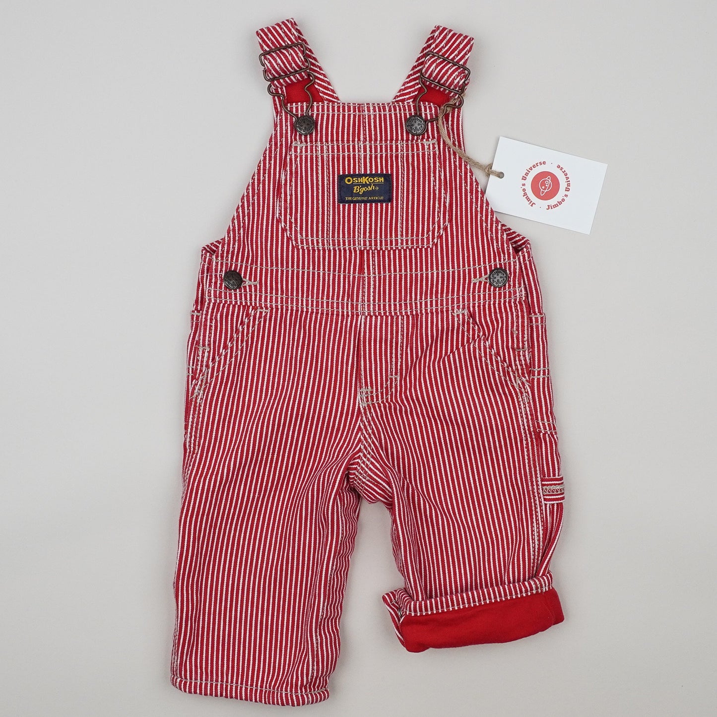Red OshKosh Hickory Stripe Overalls