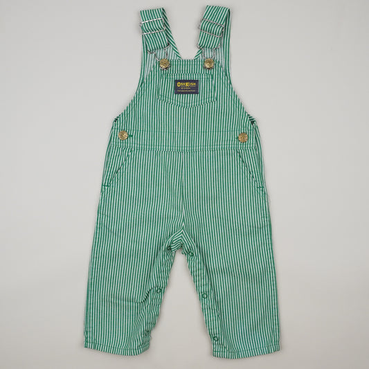 Green Vintage OshKosh Hickory Stripe Overalls