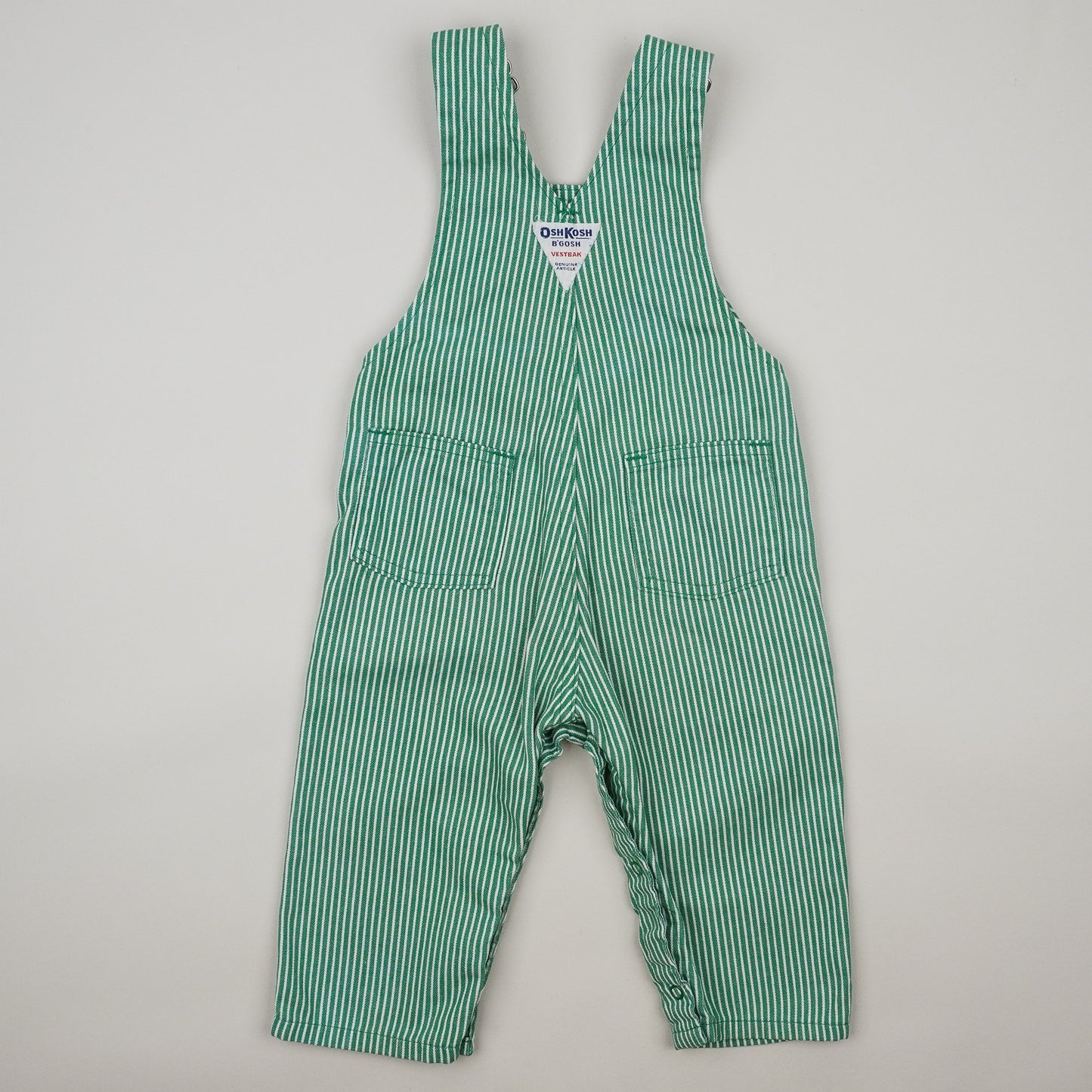 Green Vintage OshKosh Hickory Stripe Overalls