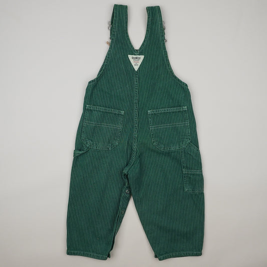 Green OshKosh Hickory Stripe Overalls