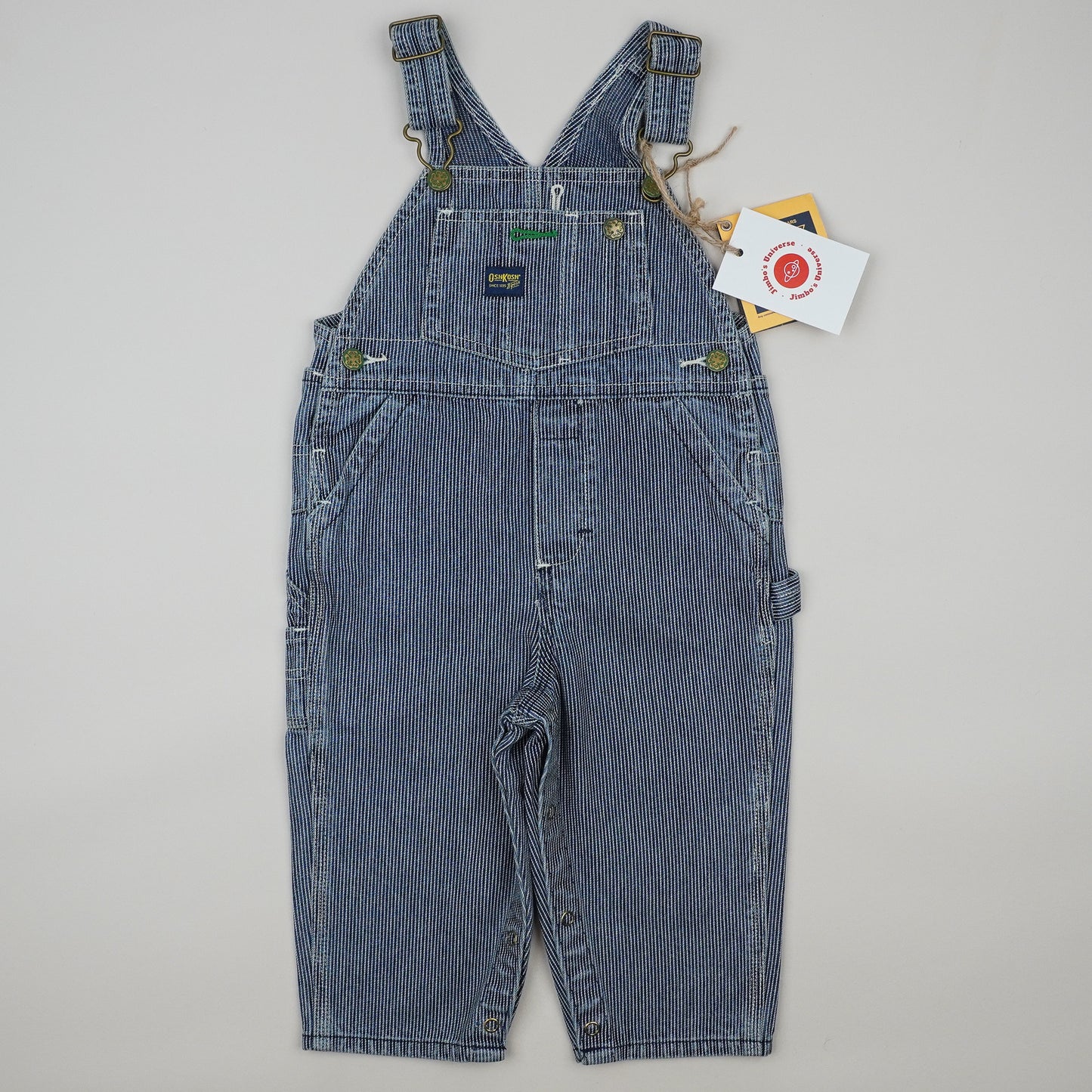 NWT Vintage OshKosh Hickory Stripe Overalls