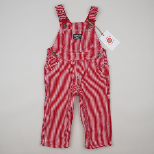 Red OshKosh Hickory Stripe Overalls