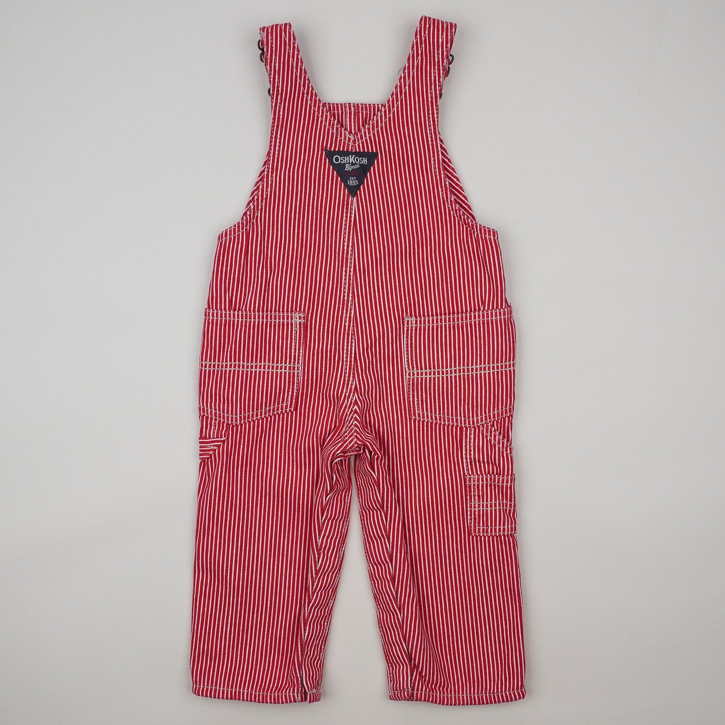 Red OshKosh Hickory Stripe Overalls