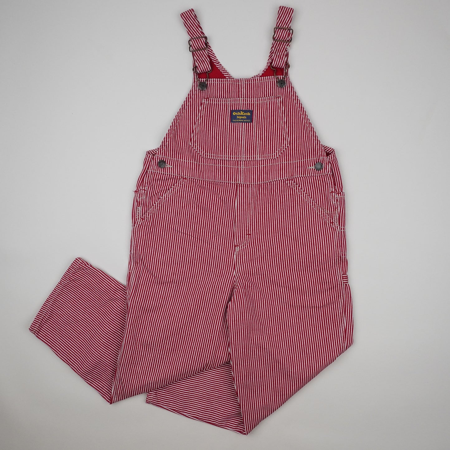 Lined Vintage OshKosh Hickory Stripe Overalls