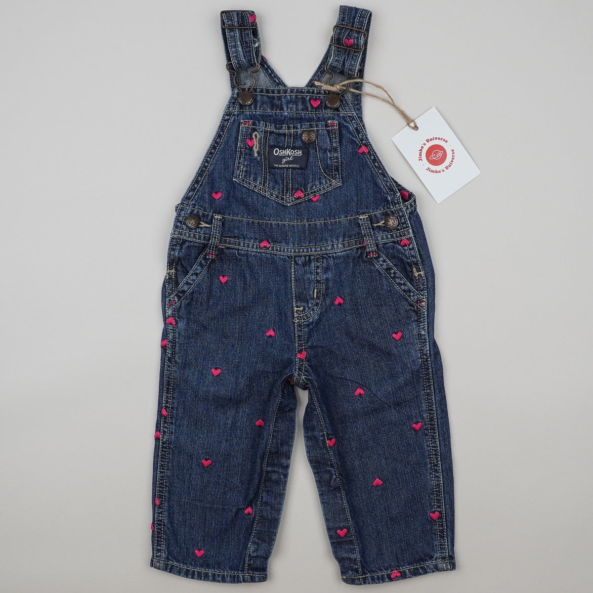 OshKosh Overalls with Embroidered Hearts