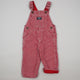 Lined Red OshKosh Hickory Stripe Overalls