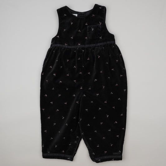 Vintage OshKosh Velvet Jumpsuit with Embroidery