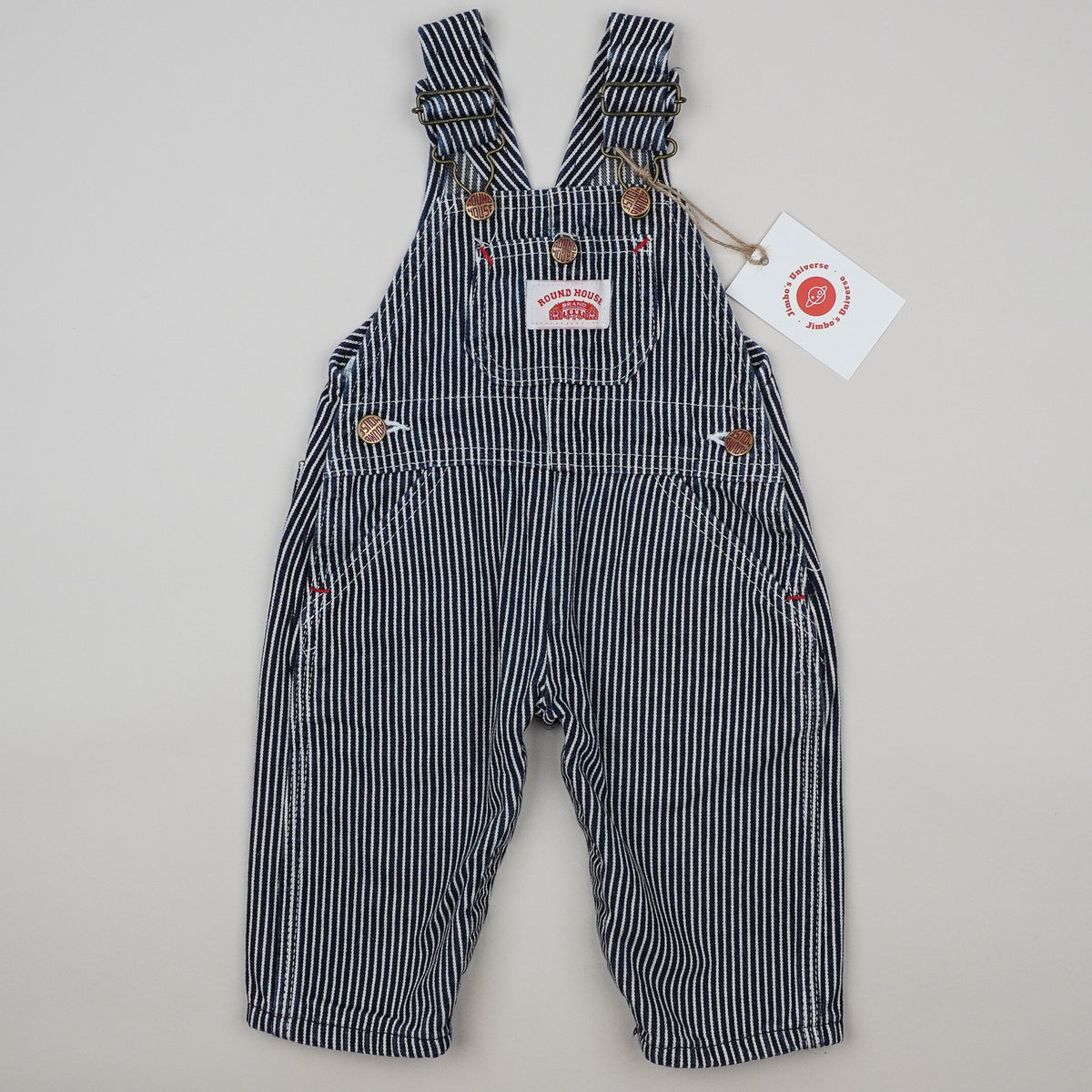 Vintage Round House Striped Overalls