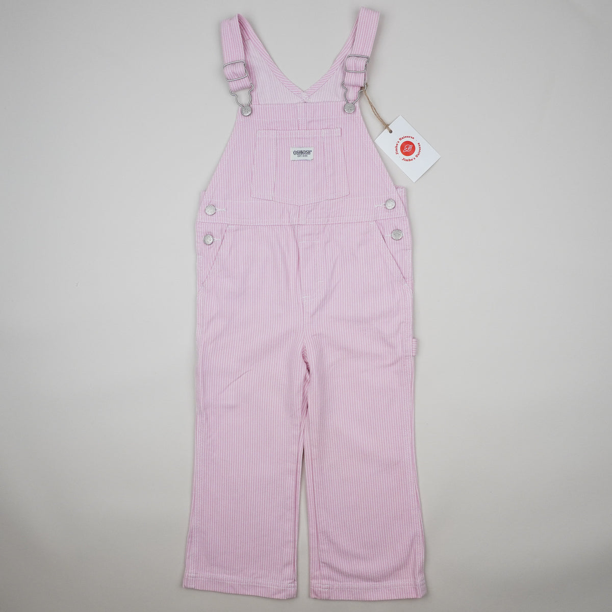 Pink Vintage OshKosh Hickory Stripe Overalls