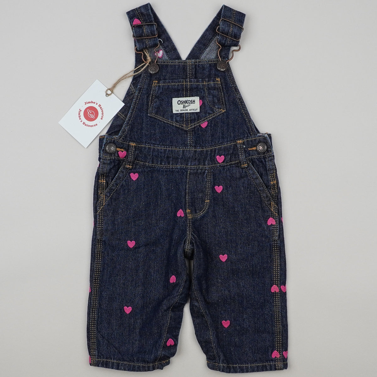 OshKosh Overalls with Embroidered Hearts