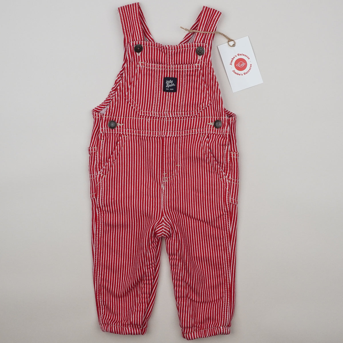 Red OshKosh Hickory Stripe Overalls