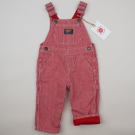 Red Lined OshKosh Hickory Striped Overalls