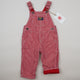 Red Lined OshKosh Hickory Striped Overalls