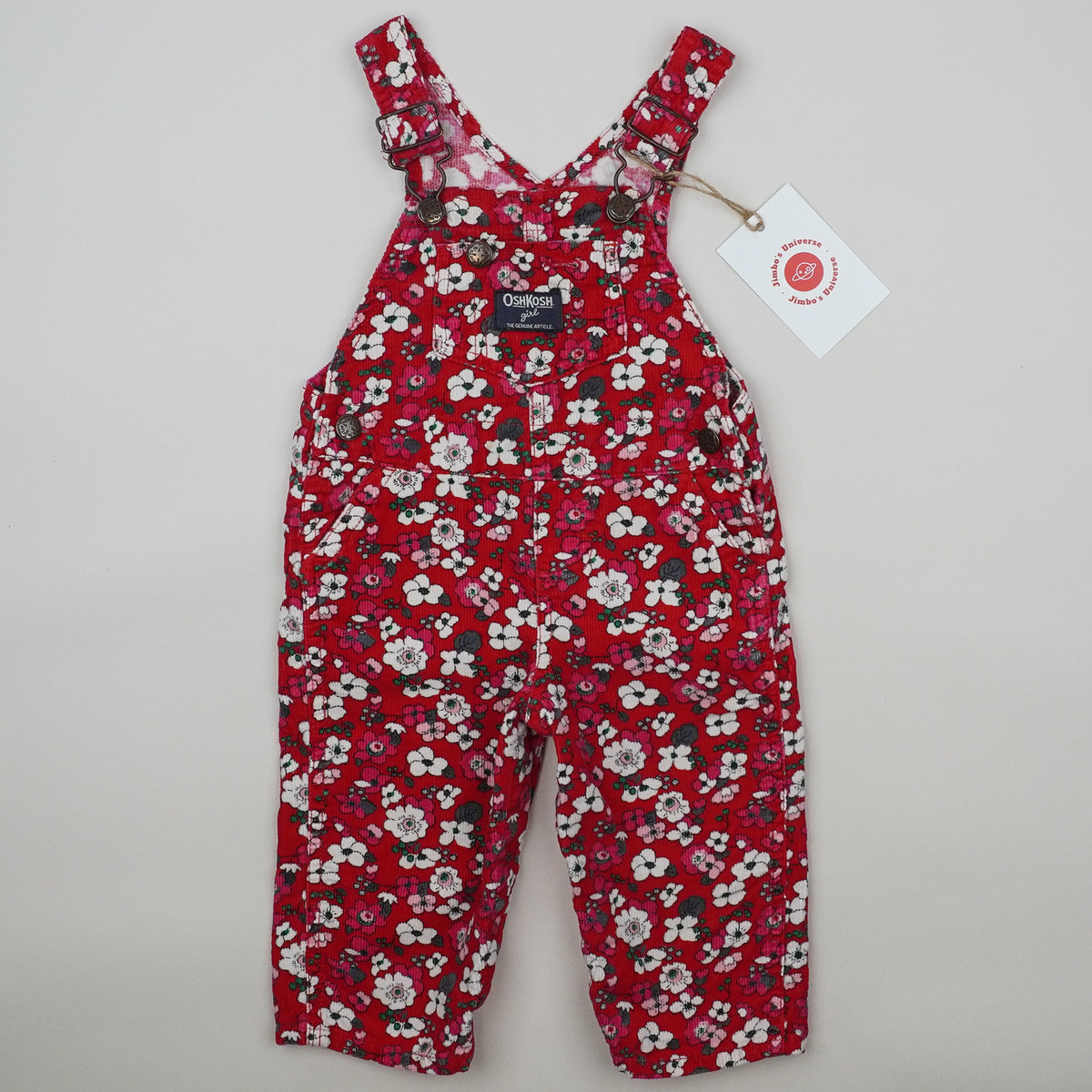 OshKosh Floral Corduroy Overalls