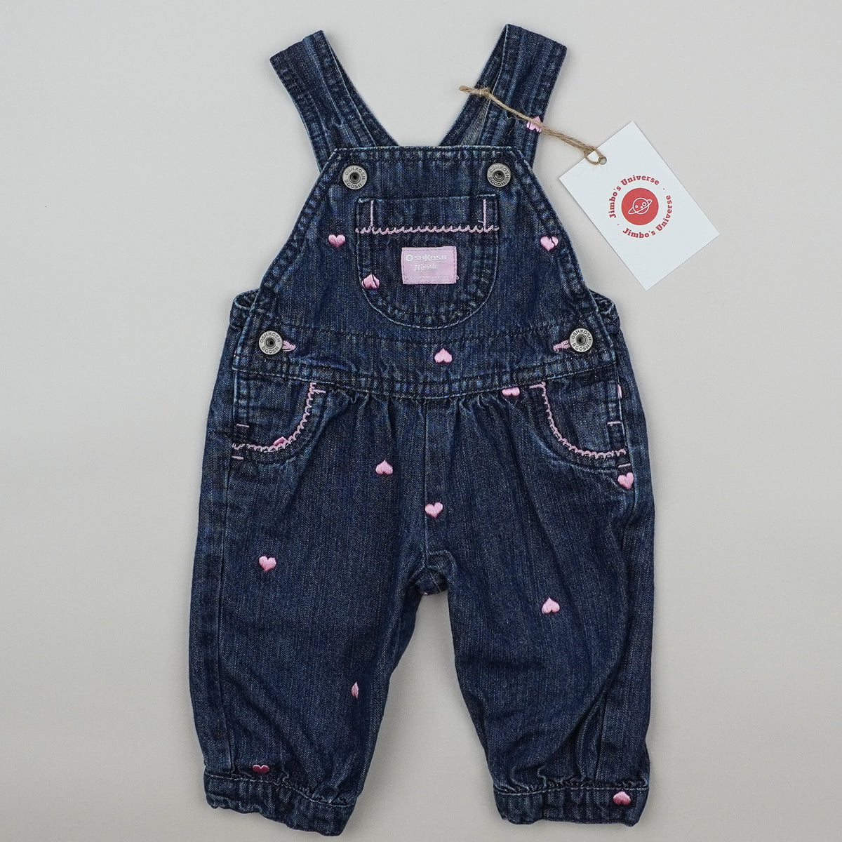 OshKosh Overalls with Embroidered Hearts