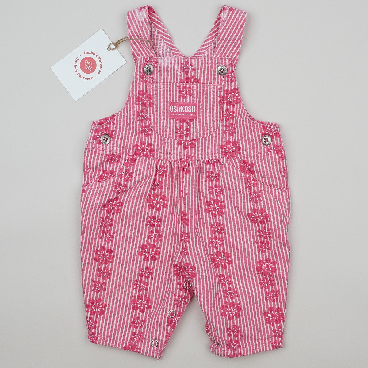 Vintage OshKosh Floral Stibed Overalls