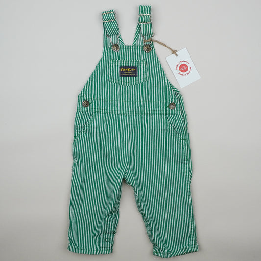 Green Vintage Hickory Stripe Overalls