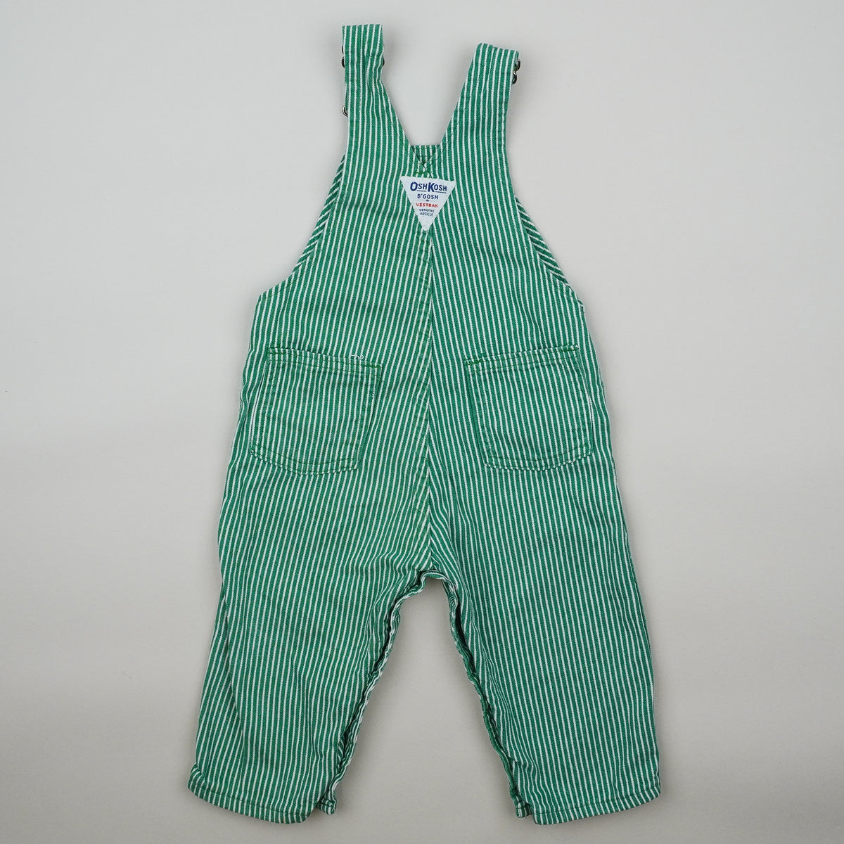 Green Vintage Hickory Stripe Overalls